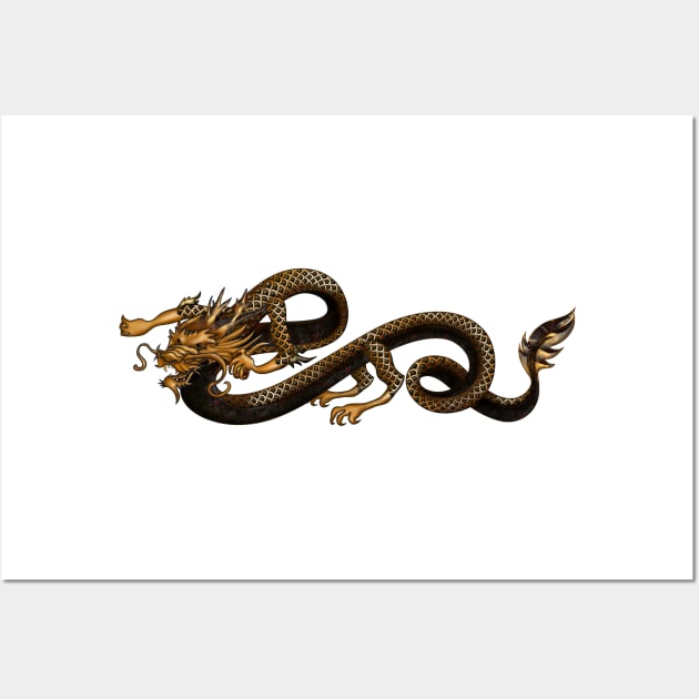 Golden Dragon Wall Art by lidijaarts